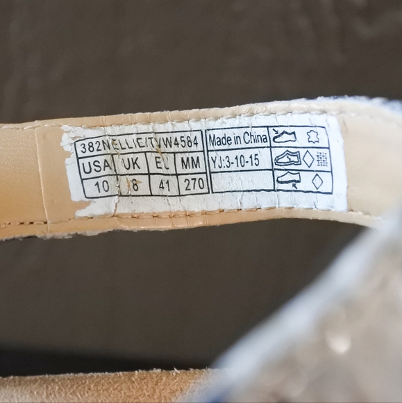 Vionic Nellie Snakeskin Beige Leather Wedge Sandals Size 10 - Picture 7 of 7